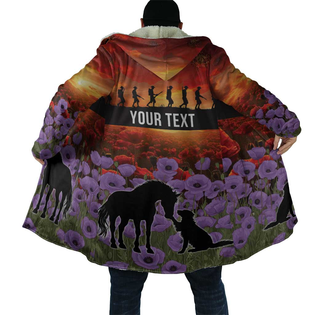 Personalised ANZAC Day Cloak Remembering the Animals of War