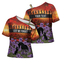 Personalised ANZAC Day Cross Shoulder Shirt Remembering the Animals of War