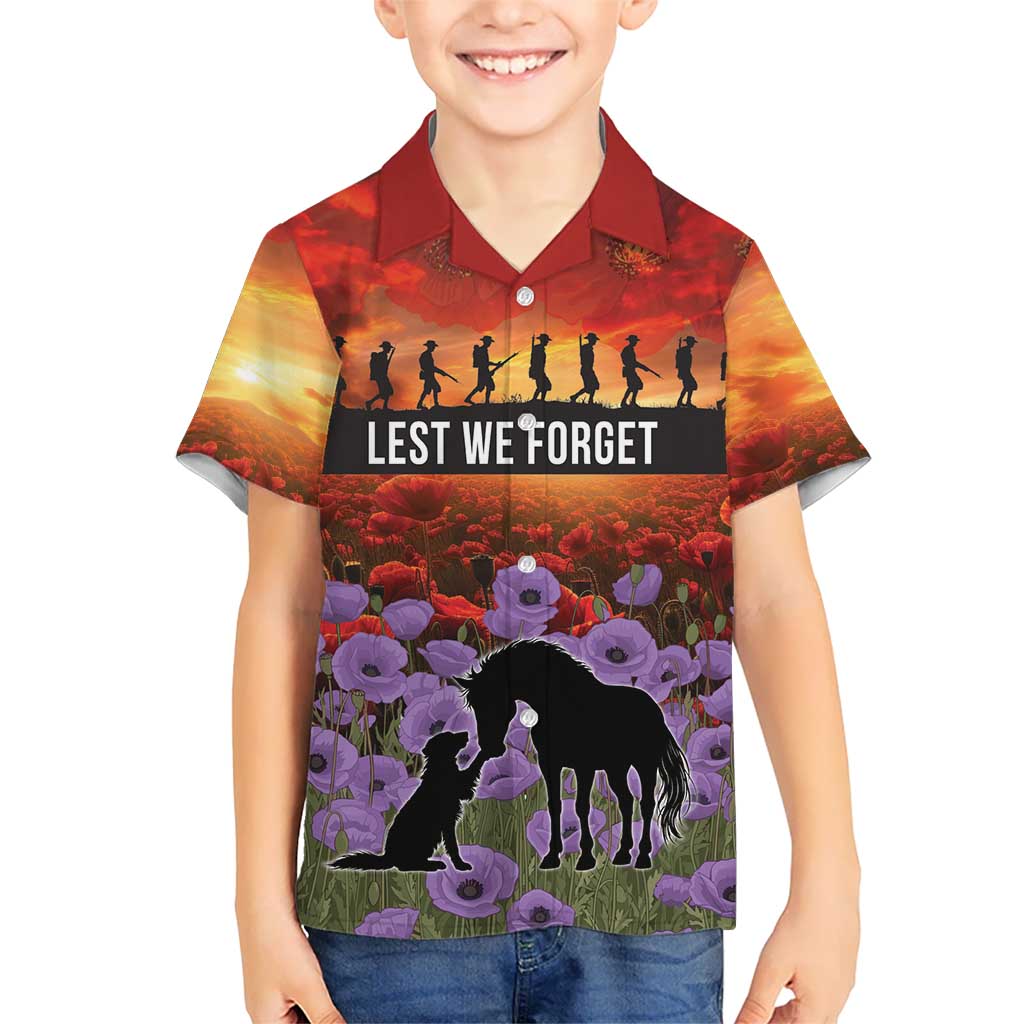 Personalised ANZAC Day Family Matching Mermaid Dress and Hawaiian Shirt Remembering the Animals of War