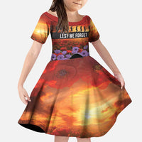 Personalised ANZAC Day Family Matching Off The Shoulder Long Sleeve Dress and Hawaiian Shirt Remembering the Animals of War