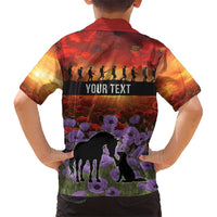 Personalised ANZAC Day Family Matching Off Shoulder Maxi Dress and Hawaiian Shirt Remembering the Animals of War LT19 - Polynesian Pride