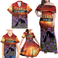 Personalised ANZAC Day Family Matching Off Shoulder Maxi Dress and Hawaiian Shirt Remembering the Animals of War LT19 - Polynesian Pride