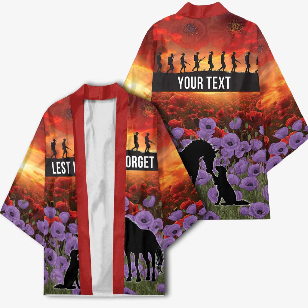 Personalised ANZAC Day Kimono Remembering the Animals of War