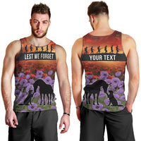 Personalised ANZAC Day Men Tank Top Remembering the Animals of War