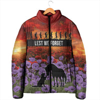 Personalised ANZAC Day Padded Jacket Remembering the Animals of War