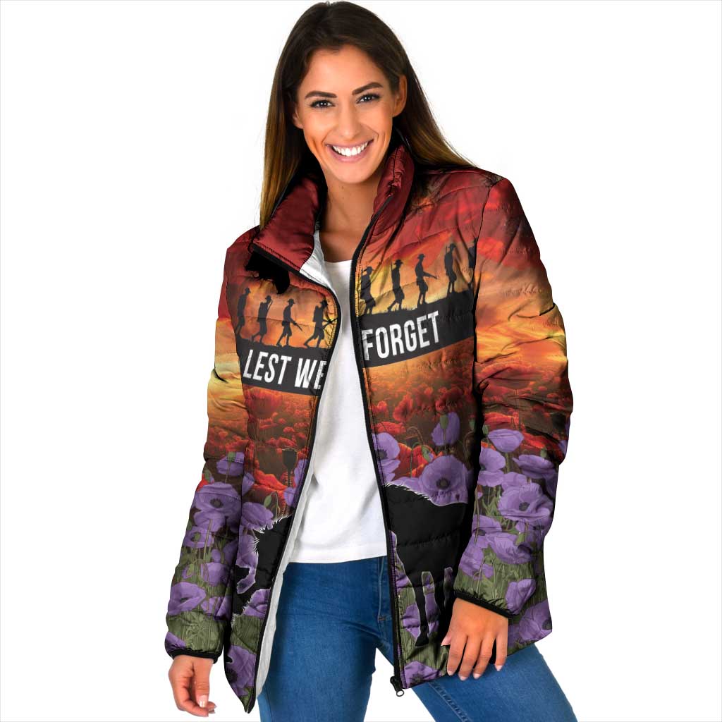 Personalised ANZAC Day Padded Jacket Remembering the Animals of War