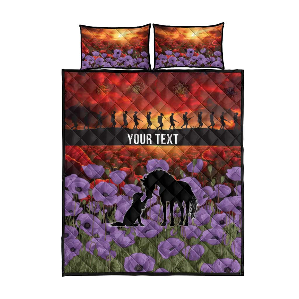 Personalised ANZAC Day Quilt Bed Set Remembering the Animals of War