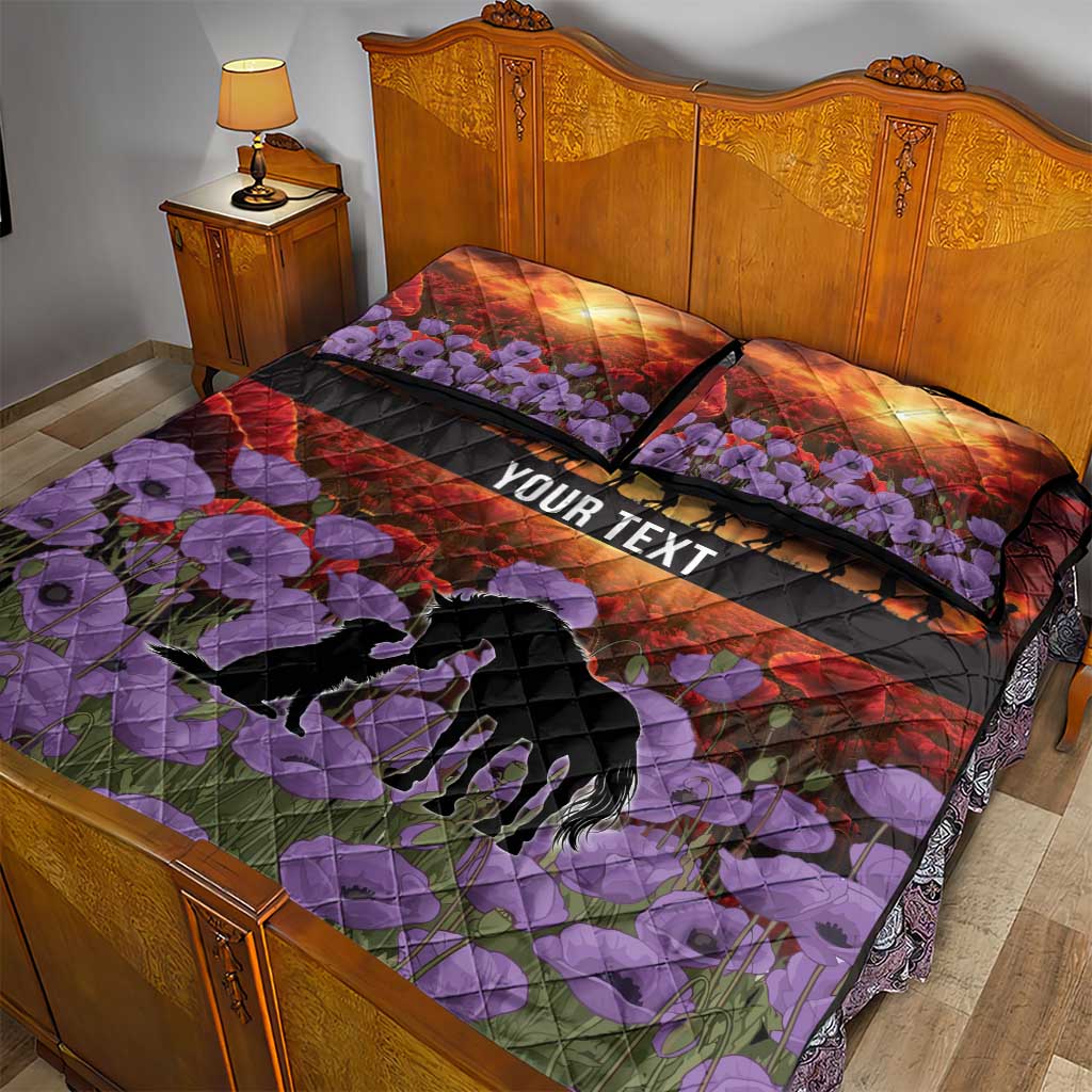 Personalised ANZAC Day Quilt Bed Set Remembering the Animals of War