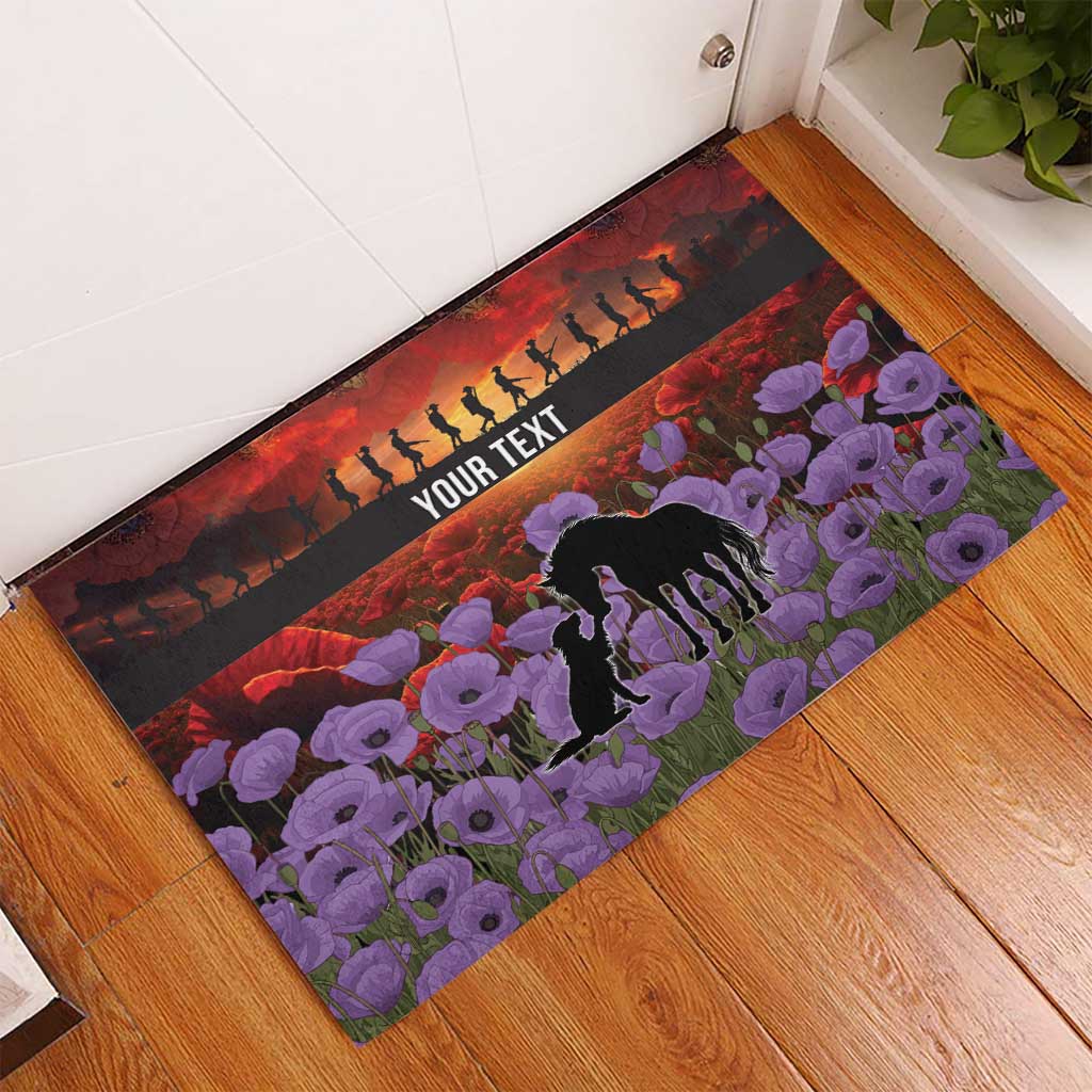Personalised ANZAC Day Rubber Doormat Remembering the Animals of War