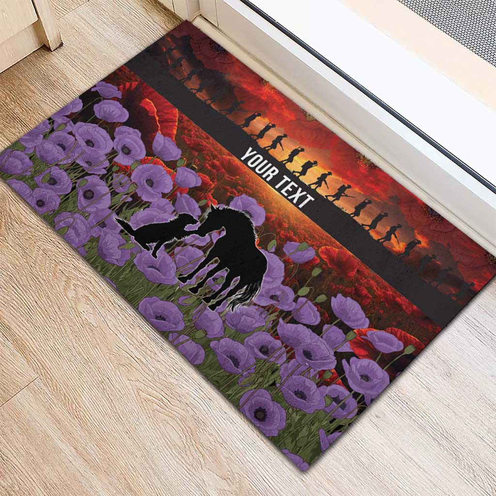 Personalised ANZAC Day Rubber Doormat Remembering the Animals of War