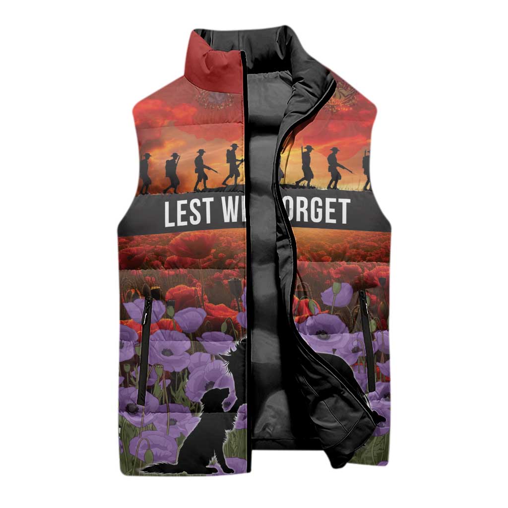 Personalised ANZAC Day Sleeveless Puffer Jacket Remembering the Animals of War