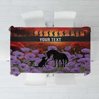 Personalised ANZAC Day Tablecloth Remembering the Animals of War LT19 Purple - Polynesian Pride