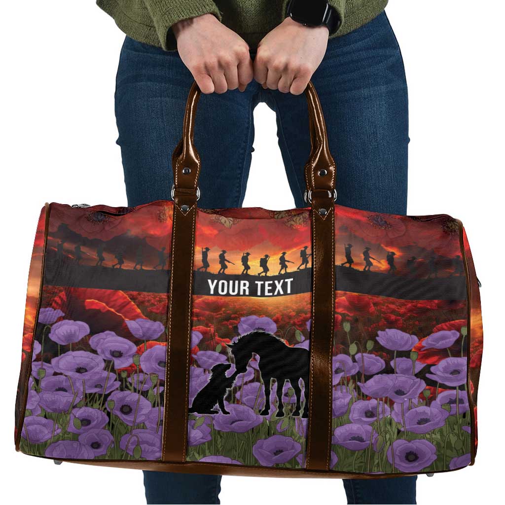 Personalised ANZAC Day Travel Bag Remembering the Animals of War LT19 Purple - Polynesian Pride