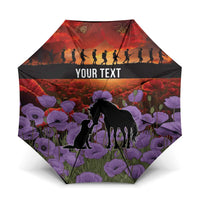 Personalised ANZAC Day Umbrella Remembering the Animals of War