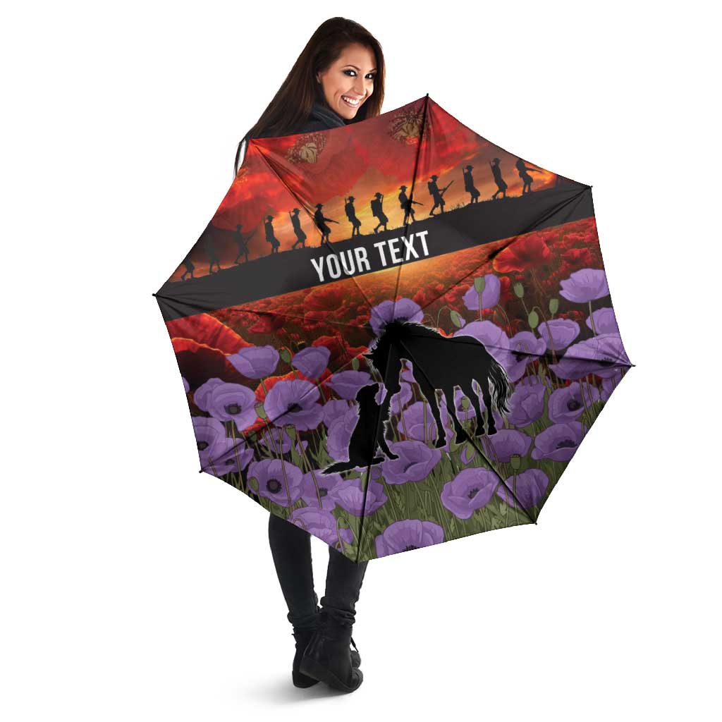 Personalised ANZAC Day Umbrella Remembering the Animals of War
