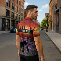 Personalised ANZAC Day Zipper Polo Shirt Remembering the Animals of War LT19 - Polynesian Pride