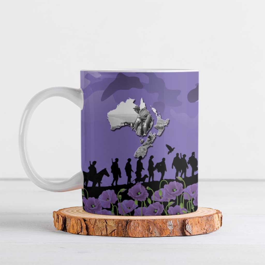 ANZAC Day Ceramic Mug Lest We Forget the Animals Too