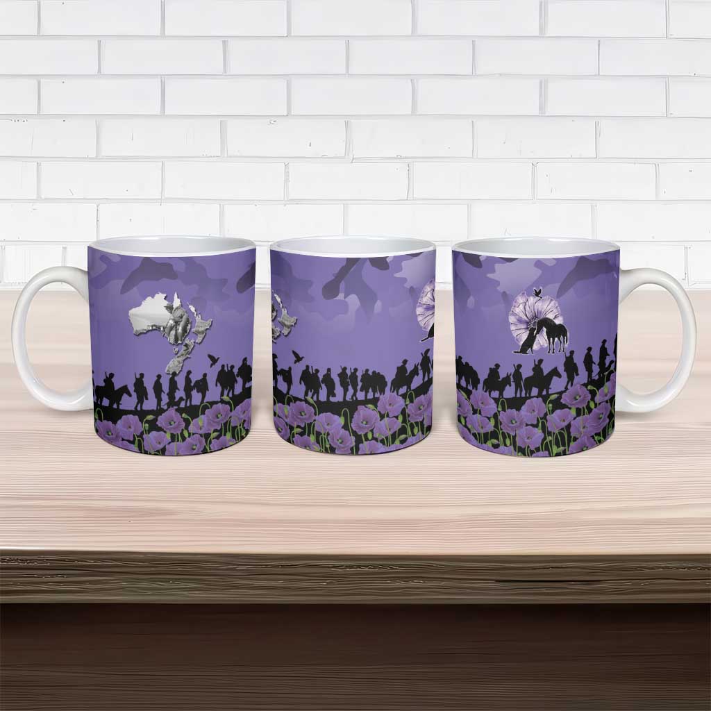 ANZAC Day Ceramic Mug Lest We Forget the Animals Too