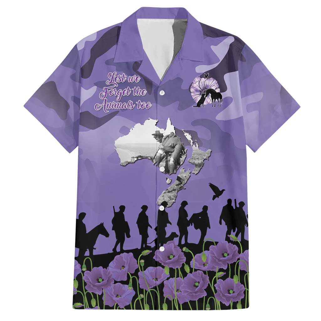 ANZAC Day Hawaiian Shirt Lest We Forget the Animals Too