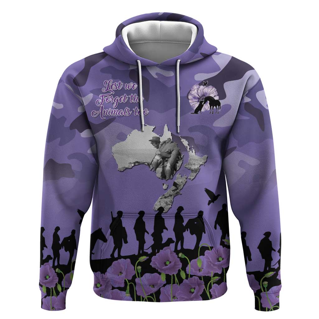 ANZAC Day Hoodie Lest We Forget the Animals Too