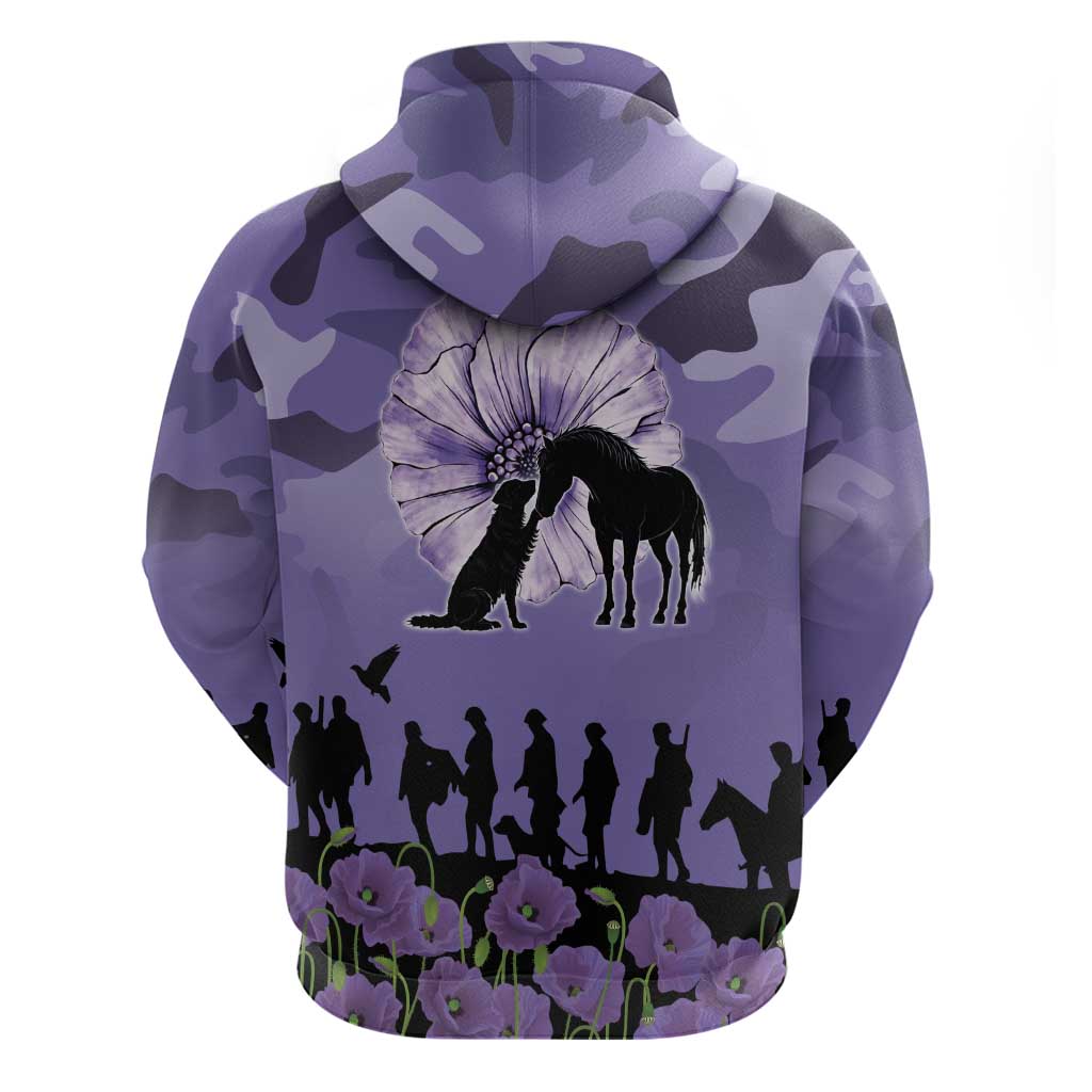 ANZAC Day Hoodie Lest We Forget the Animals Too