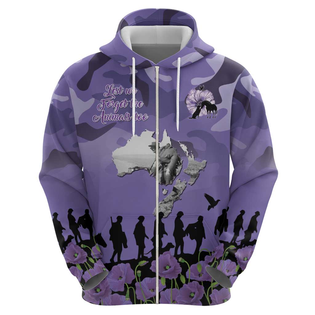 ANZAC Day Hoodie Lest We Forget the Animals Too