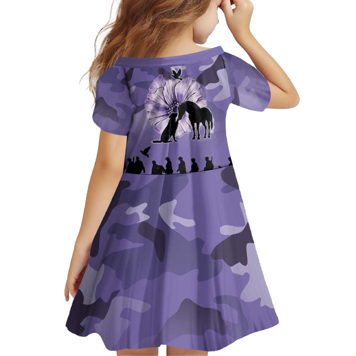 ANZAC Day Kid Short Sleeve Dress Lest We Forget the Animals Too LT19 - Polynesian Pride