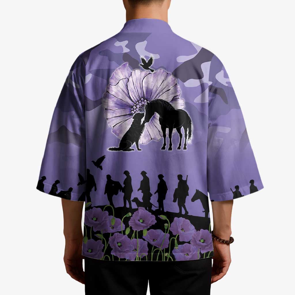 ANZAC Day Kimono Lest We Forget the Animals Too LT19 - Polynesian Pride
