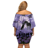 ANZAC Day Off Shoulder Short Dress Lest We Forget the Animals Too LT19 - Polynesian Pride