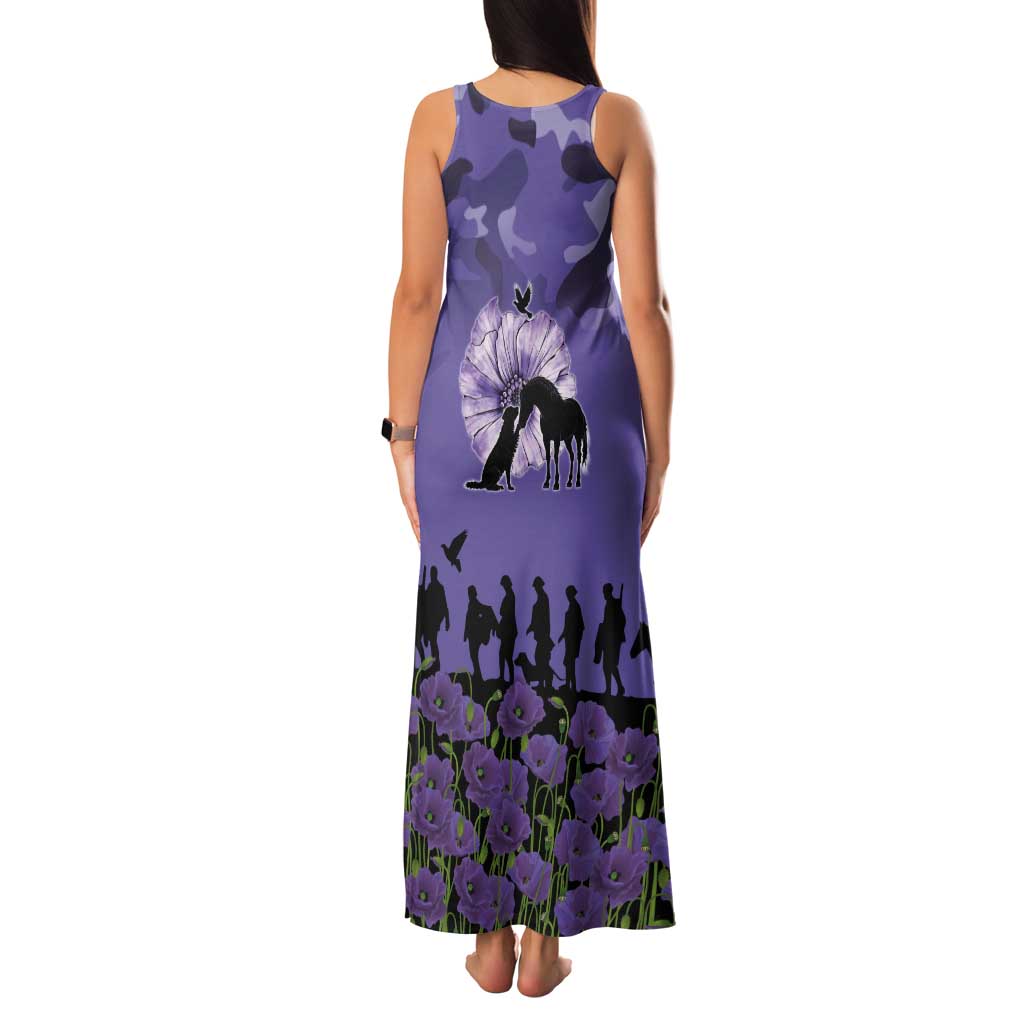 ANZAC Day Tank Maxi Dress Lest We Forget the Animals Too LT19 - Polynesian Pride