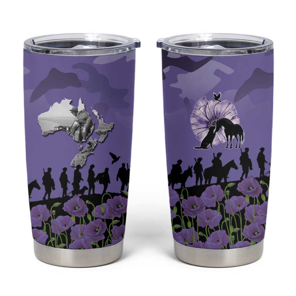 ANZAC Day Tumbler Cup Lest We Forget the Animals Too