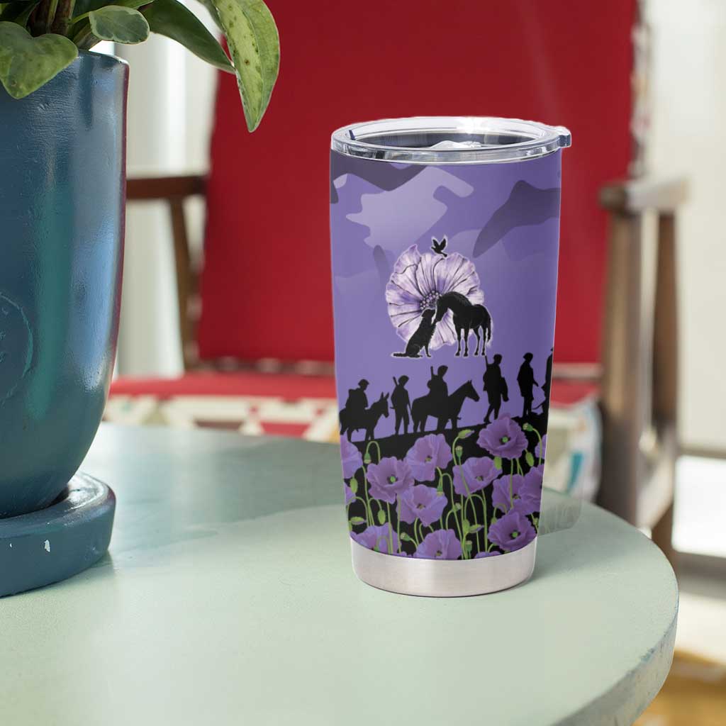 ANZAC Day Tumbler Cup Lest We Forget the Animals Too