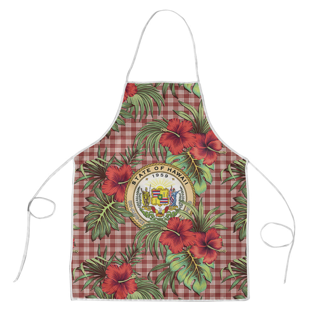 Vintage Hawaii Hibiscus Palaka Apron Red Color LT19 Red - Polynesian Pride