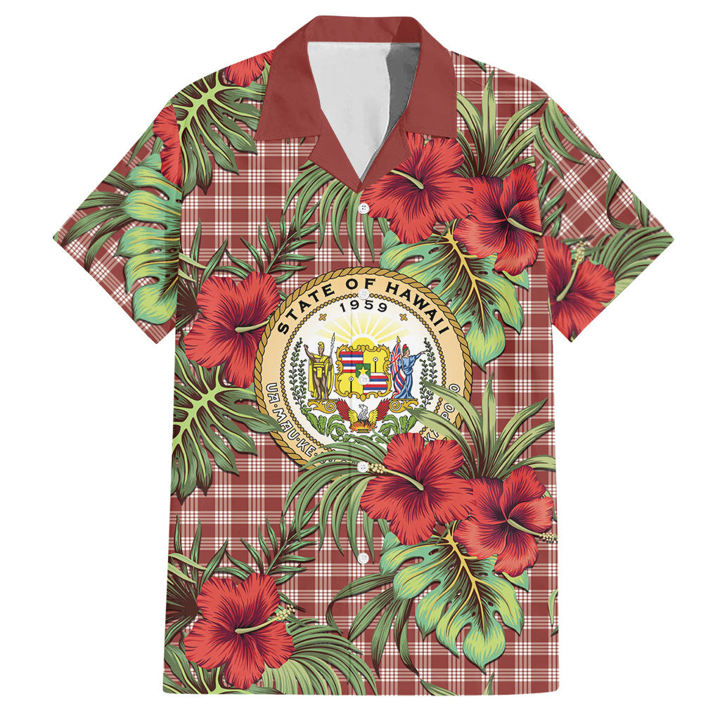 Vintage Hawaii Hibiscus Palaka Hawaiian Shirt Red Color LT19 Red - Polynesian Pride