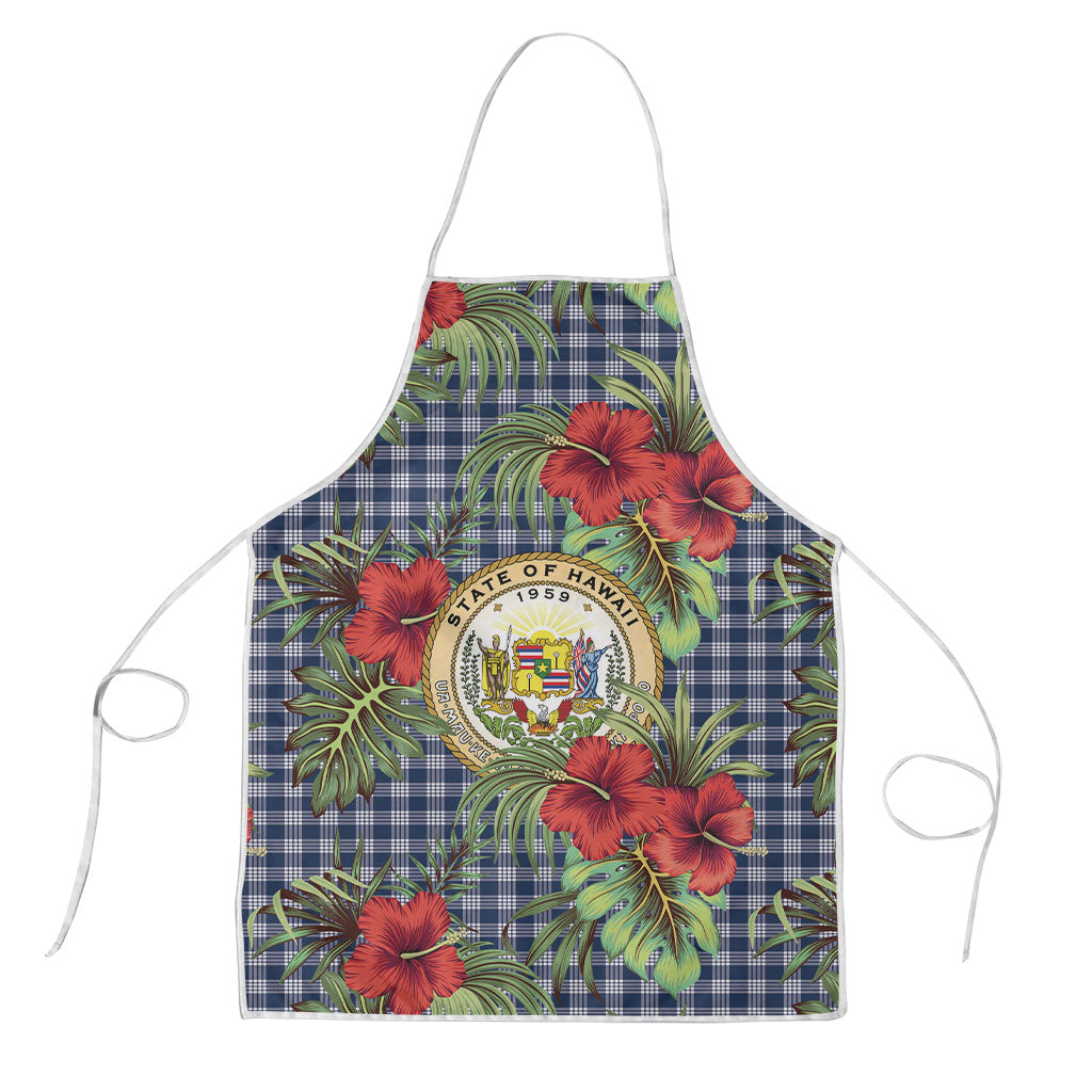 Vintage Hawaii Hibiscus Palaka Apron Navy Color LT19 Navy - Polynesian Pride