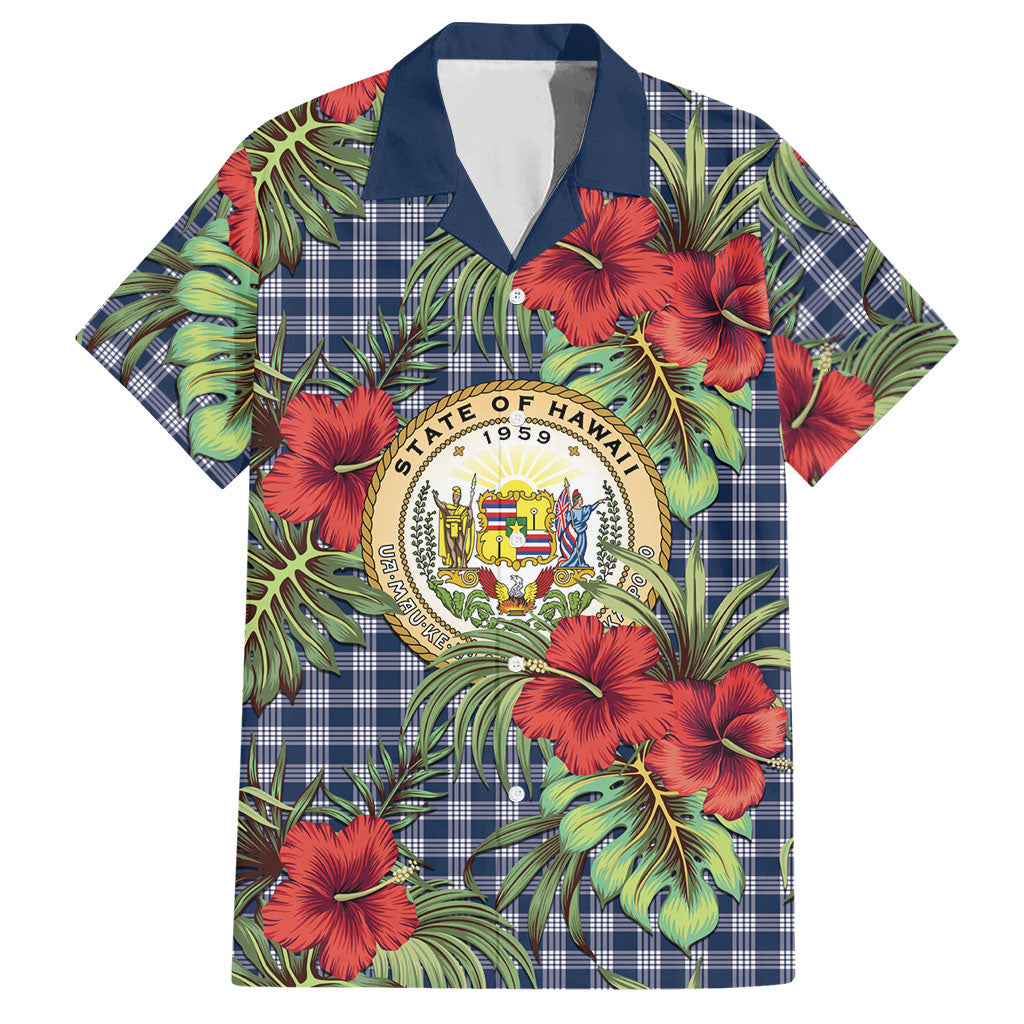 Vintage Hawaii Hibiscus Palaka Hawaiian Shirt Navy Color LT19 Navy - Polynesian Pride
