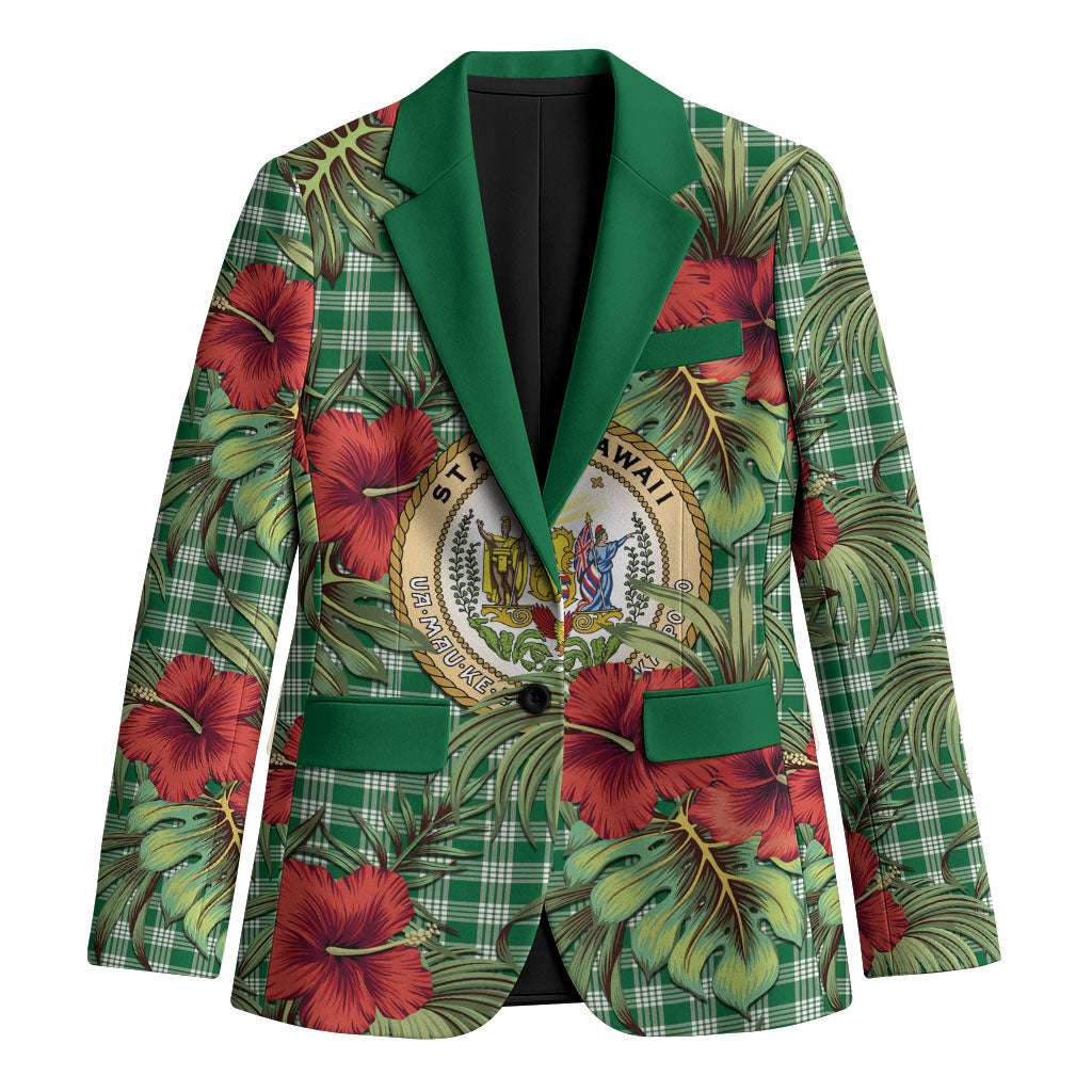 Vintage Hawaii Hibiscus Palaka Blazer Green Color LT19 Unisex Green - Polynesian Pride