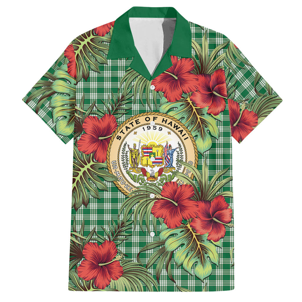 Vintage Hawaii Hibiscus Palaka Hawaiian Shirt Green Color LT19 Green - Polynesian Pride