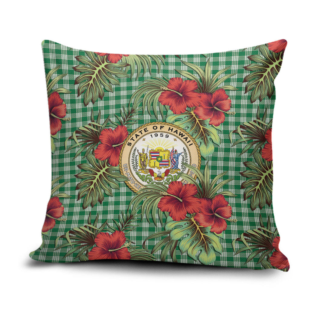 Vintage Hawaii Hibiscus Palaka Pillow Cover Green Color LT19 Green - Polynesian Pride
