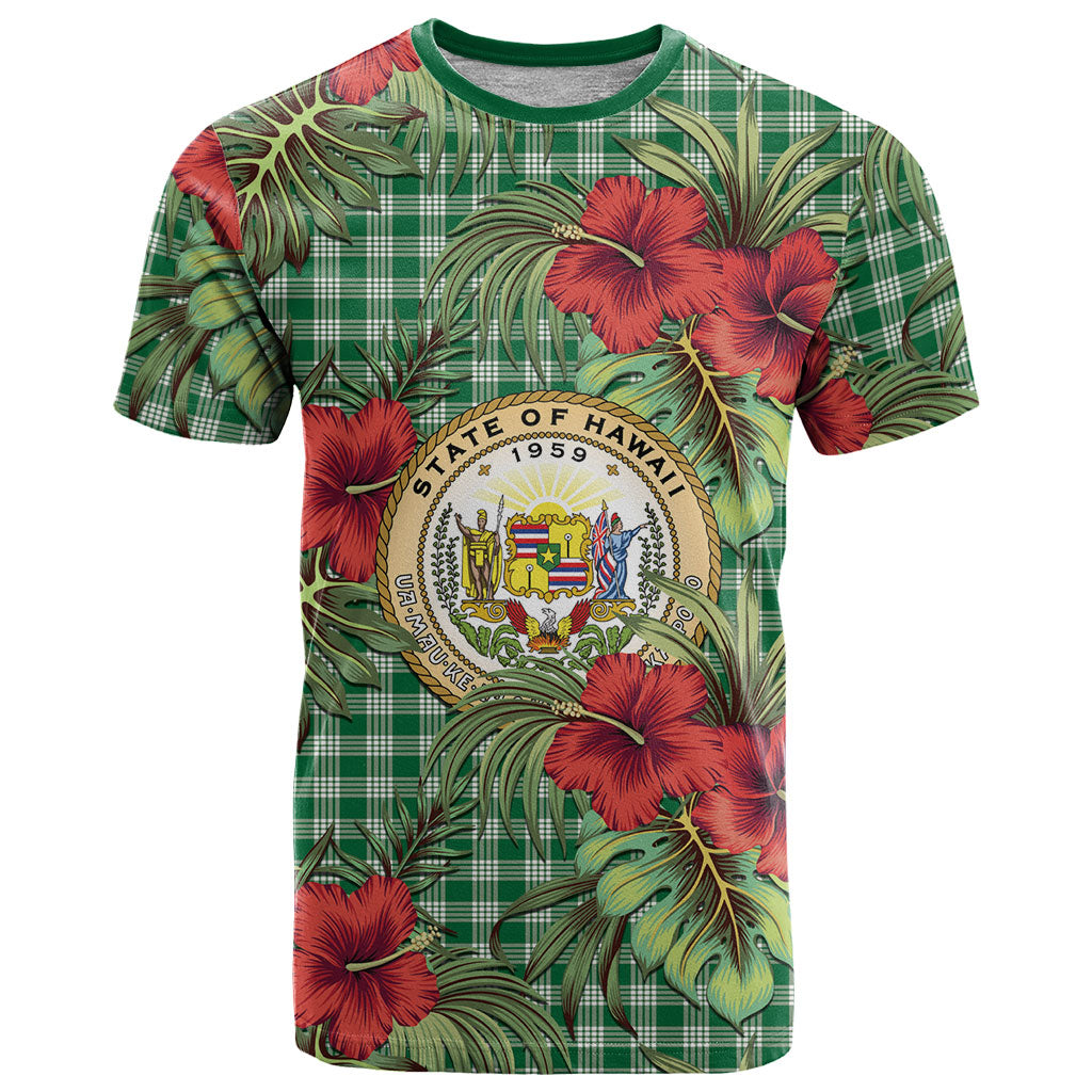 Vintage Hawaii Hibiscus Palaka T Shirt Green Color LT19 Green - Polynesian Pride