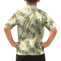 Hawaiian Pikake Maile Lei Family Matching Long Sleeve Bodycon Dress and Hawaiian Shirt Tiare Hibiscus Kalo Palapalai Leaf Beige LT19 - Polynesian Pride