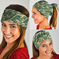 Hawaiian Pikake Maile Lei Neck Gaiter Tiare Hibiscus Kalo Palapalai Leaf Green LT19 - Polynesian Pride