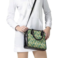 Hawaiian Pikake Maile Lei Shoulder Handbag Tiare Hibiscus Kalo Palapalai Leaf Green LT19 - Polynesian Pride