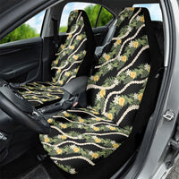 Hawaiian Pikake Maile Lei Car Seat Cover Tiare Hibiscus Kalo Palapalai Leaf Black LT19 - Polynesian Pride