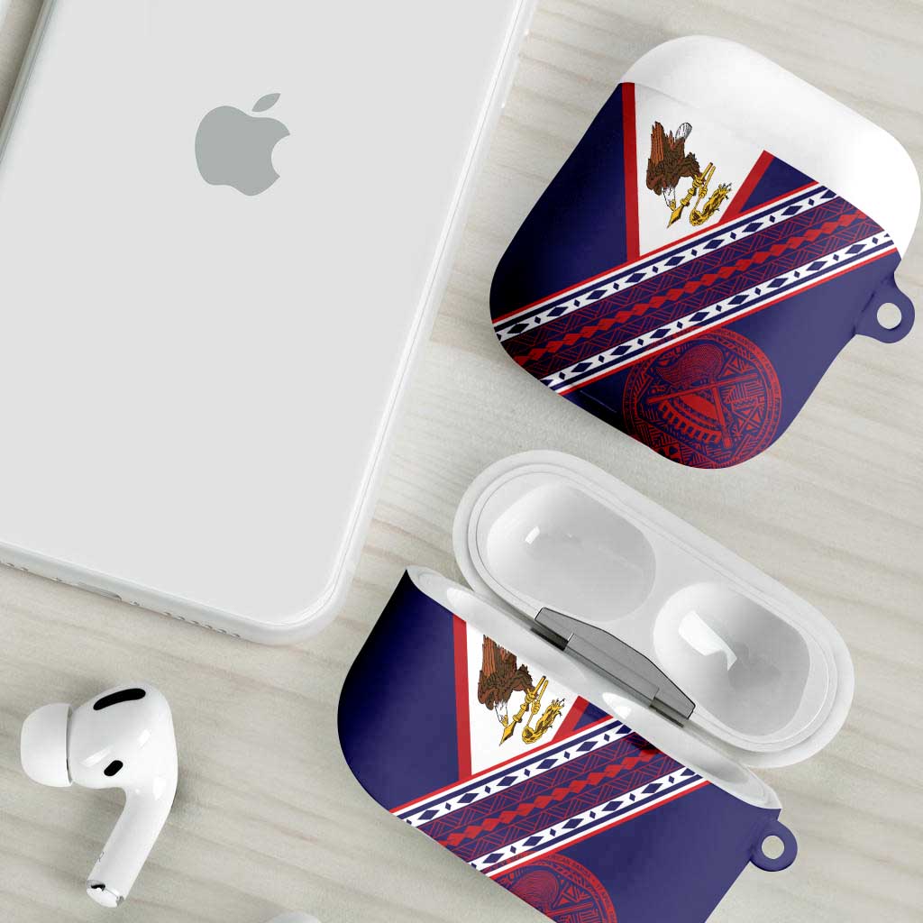 American Samoa Flag Day AirPods Case Polynesian Tribal Tattoo Eagle Art LT19 - Polynesian Pride