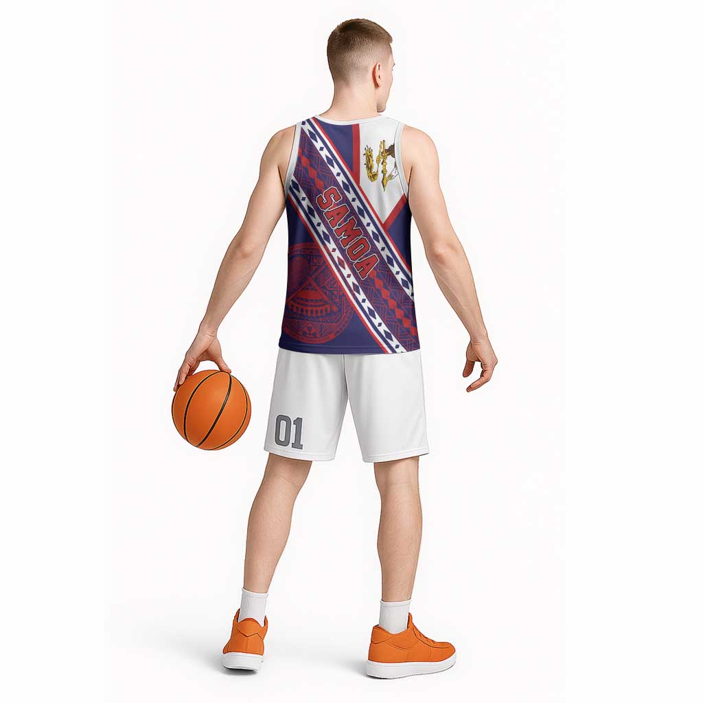 American Samoa Flag Day Basketball Jersey Polynesian Tribal Tattoo Eagle Art LT19 - Polynesian Pride