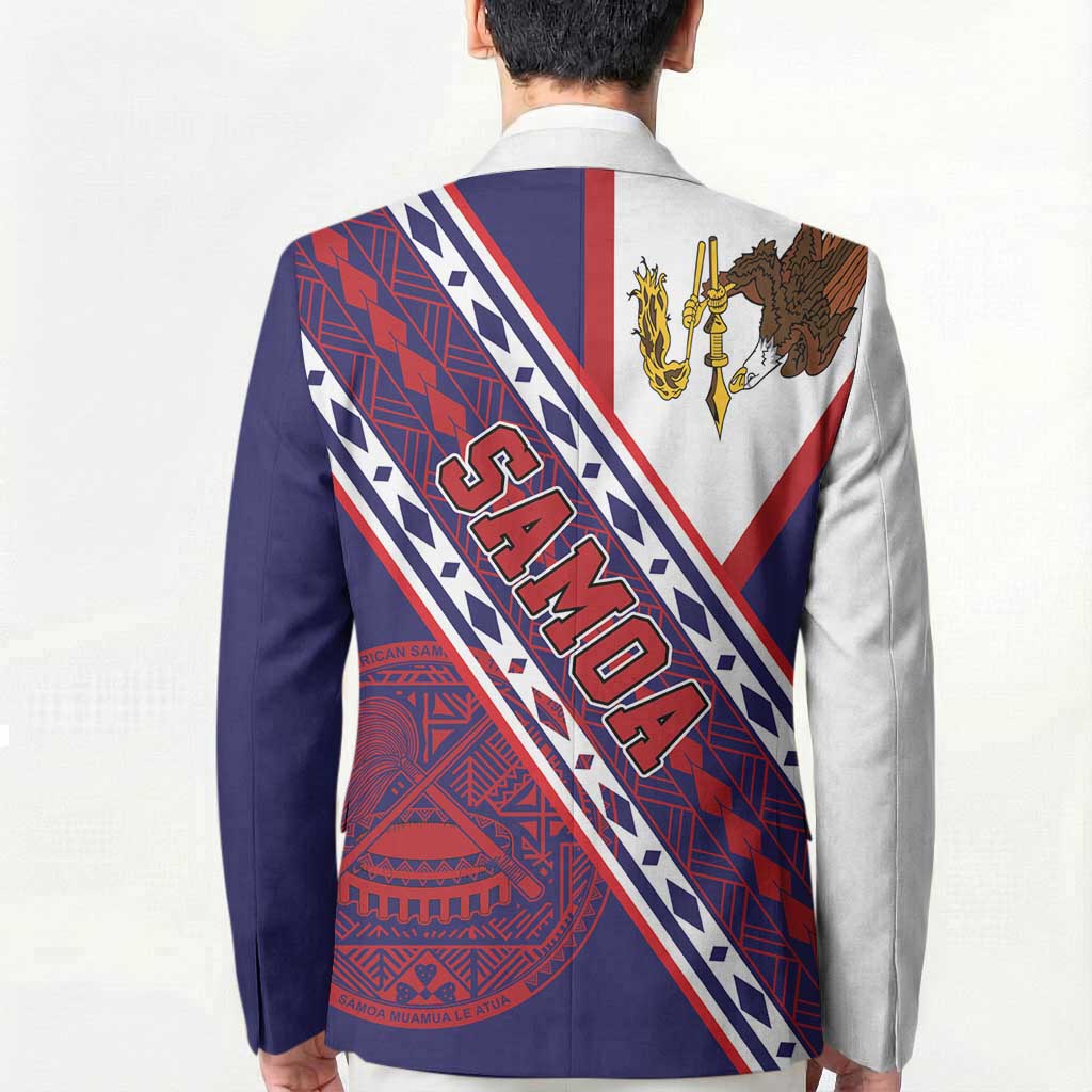 American Samoa Flag Day Blazer Polynesian Tribal Tattoo Eagle Art LT19 - Polynesian Pride