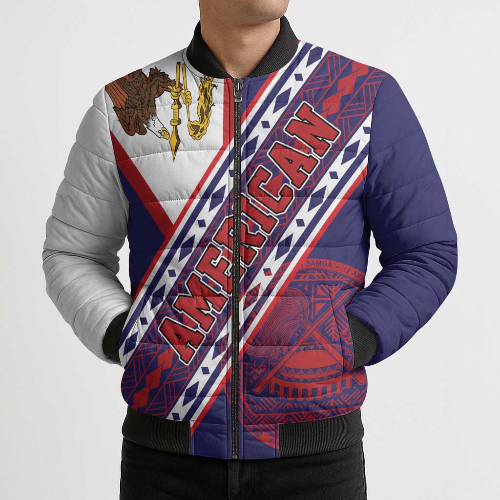American Samoa Flag Day Bomber Puffer Jacket Polynesian Tribal Tattoo Eagle Art LT19 - Polynesian Pride