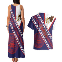 American Samoa Flag Day Couples Matching Tank Maxi Dress and Hawaiian Shirt Polynesian Tribal Tattoo Eagle Art LT19 - Polynesian Pride