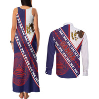 American Samoa Flag Day Couples Matching Tank Maxi Dress and Long Sleeve Button Shirt Polynesian Tribal Tattoo Eagle Art LT19 - Polynesian Pride